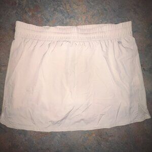 DSG Women's Mid-Rise White Stride Skort with Built-In Shorts, Large, Beige‎